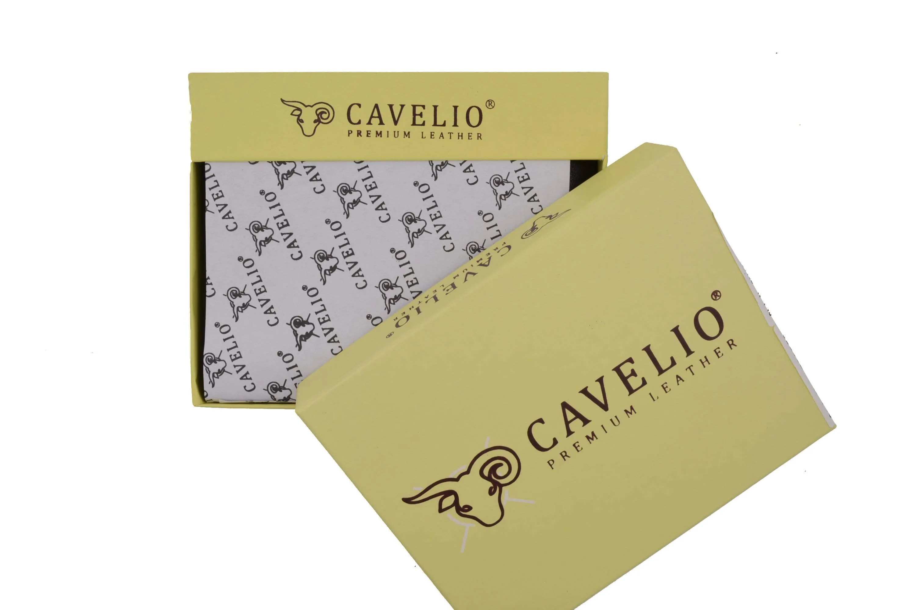 Mens Genuine High Quality Leather ID Card Holder Classic Design Slim Bifold Wallet by Cavelio 730060 (C)