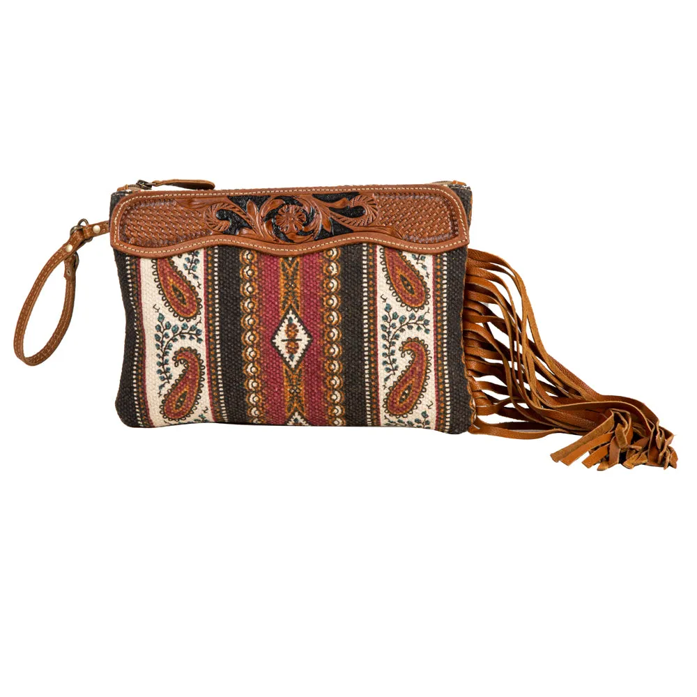 Mojave Paisley Fringed Hand-Tooled Bag