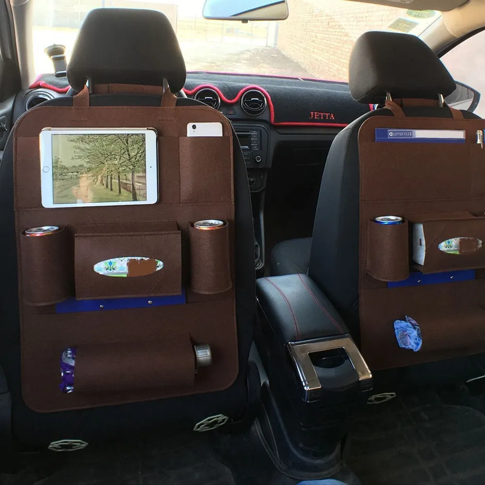 Multi-Pocket Car Seat Back Organizer