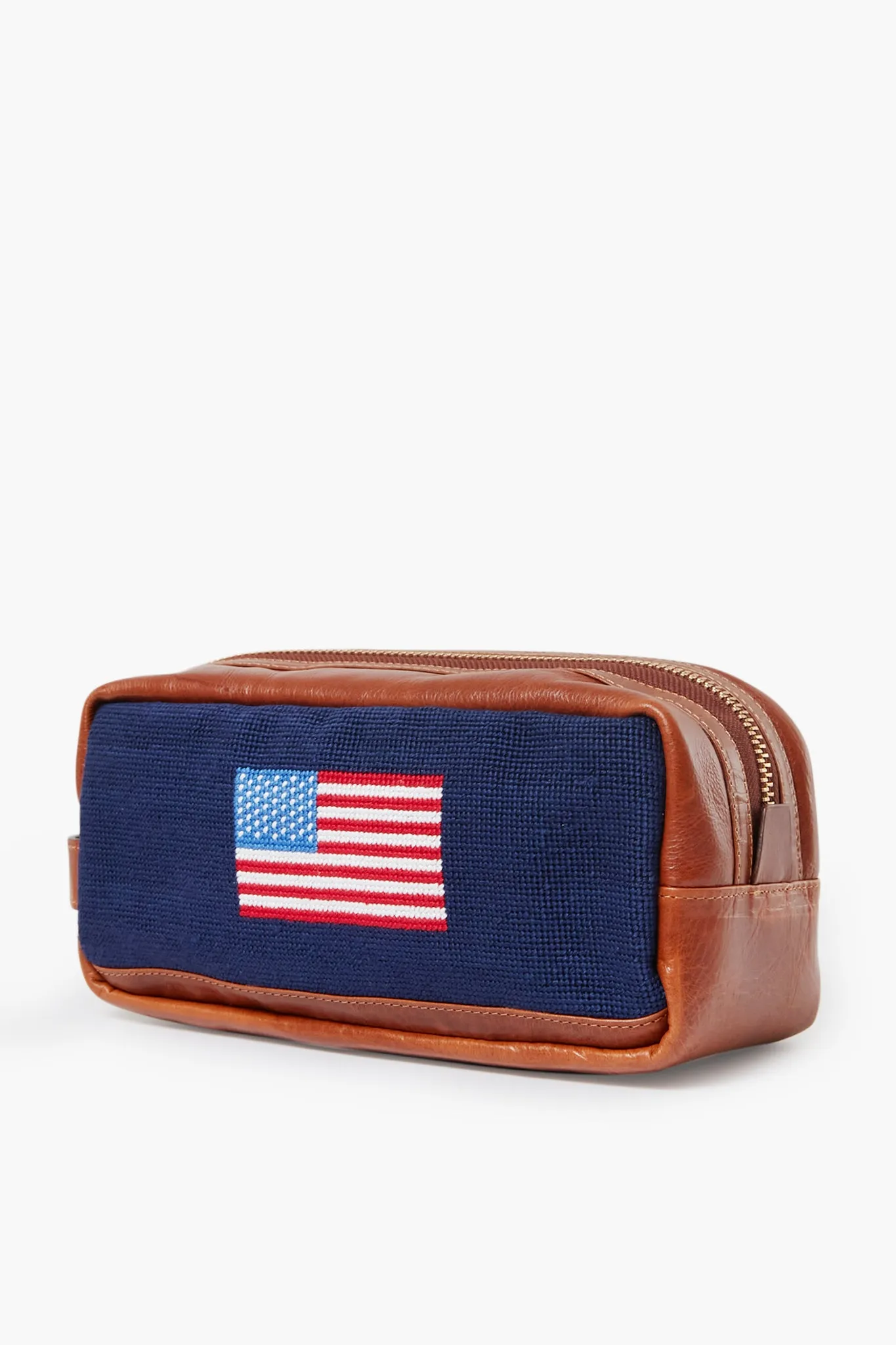 Navy American Flag Needlepoint Toiletry Bag