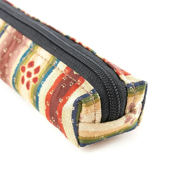 Nishijin-ori Pencil Case - Flowers - ,  Made in Kyoto, Japan,  Japanese traditional craft pen case