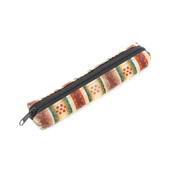 Nishijin-ori Pencil Case - Flowers - ,  Made in Kyoto, Japan,  Japanese traditional craft pen case