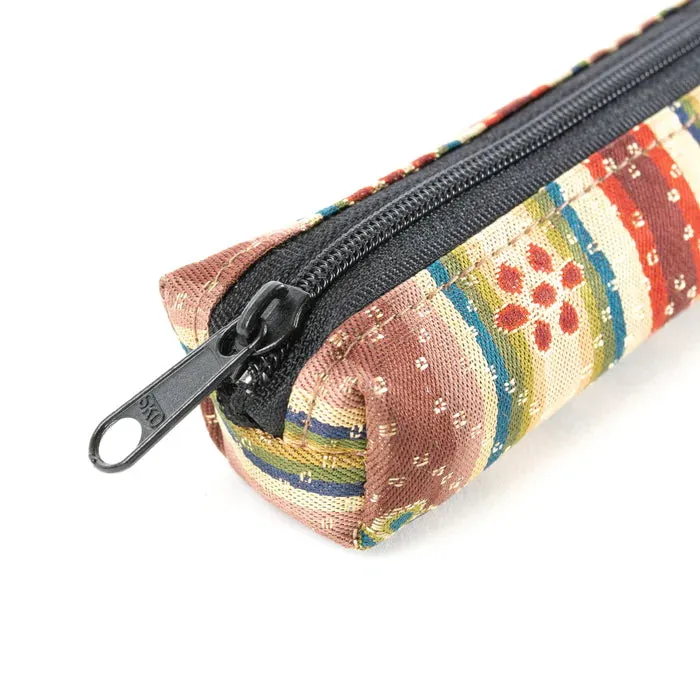 Nishijin-ori Pencil Case - Flowers - ,  Made in Kyoto, Japan,  Japanese traditional craft pen case