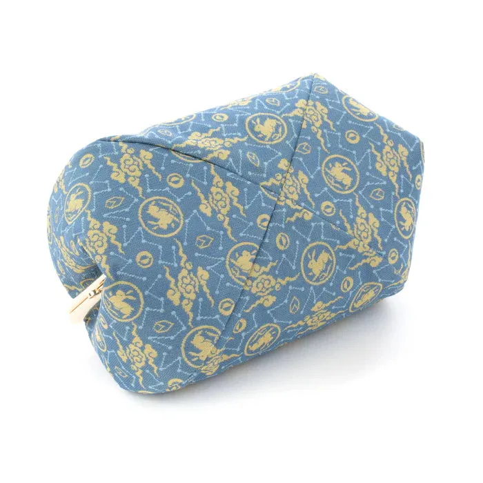 Nishijin-ori Small Pouch - Rabbit / Blue -, Made in Kyoto, Japan, Cosmetic Pouch, Makeup Pouch, Japanese Gamaguchi Pouch, Travel Toiletry Pouch, Stationery Pouch, Bag organizer, Bag in Bag