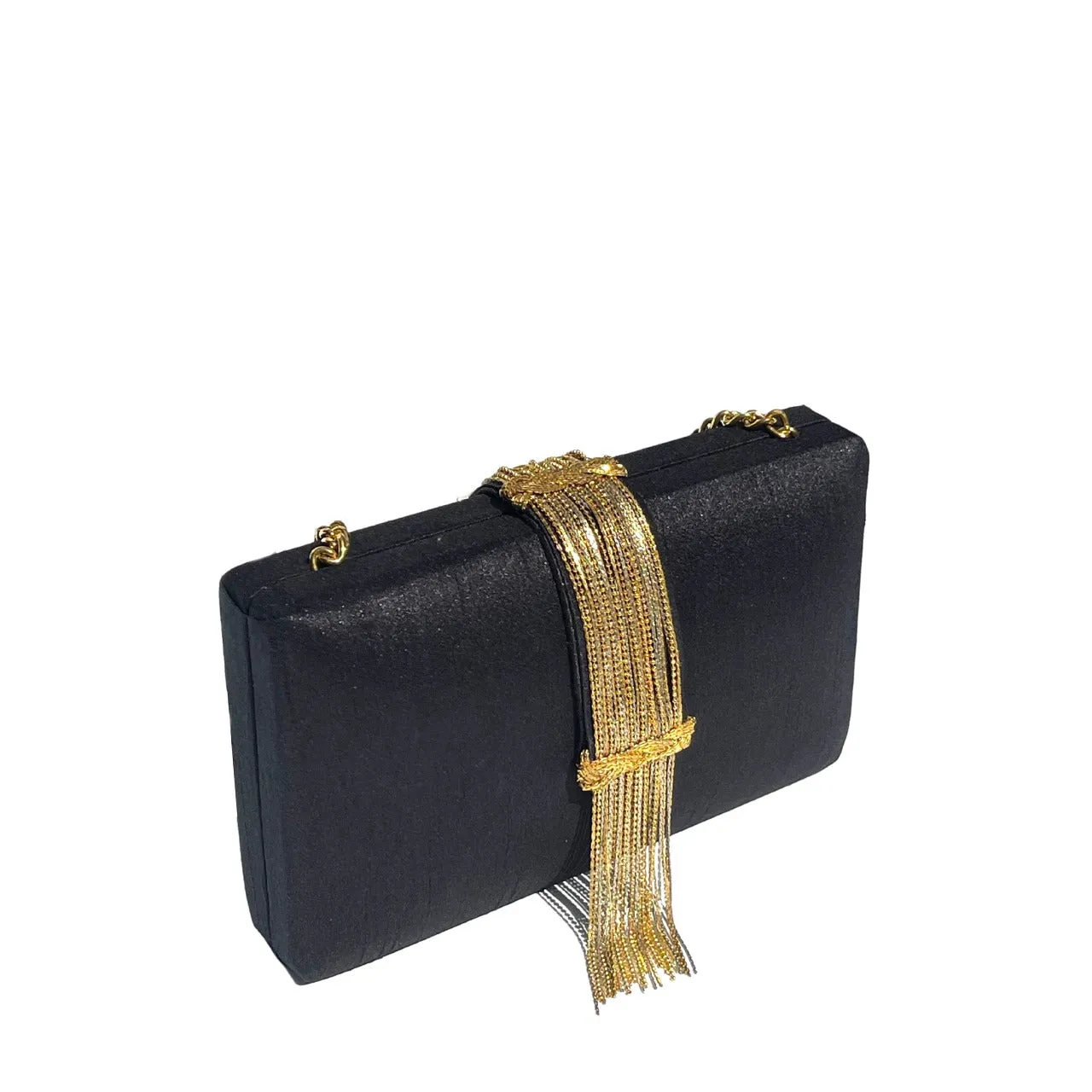 Noir Fringe Clutch