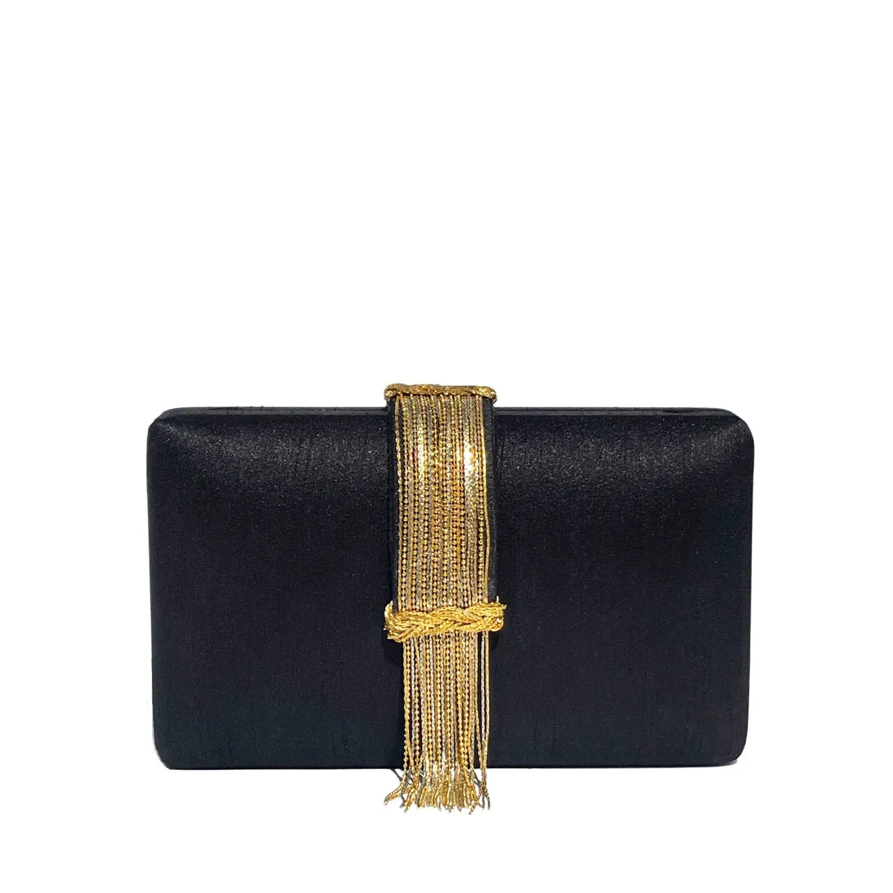 Noir Fringe Clutch