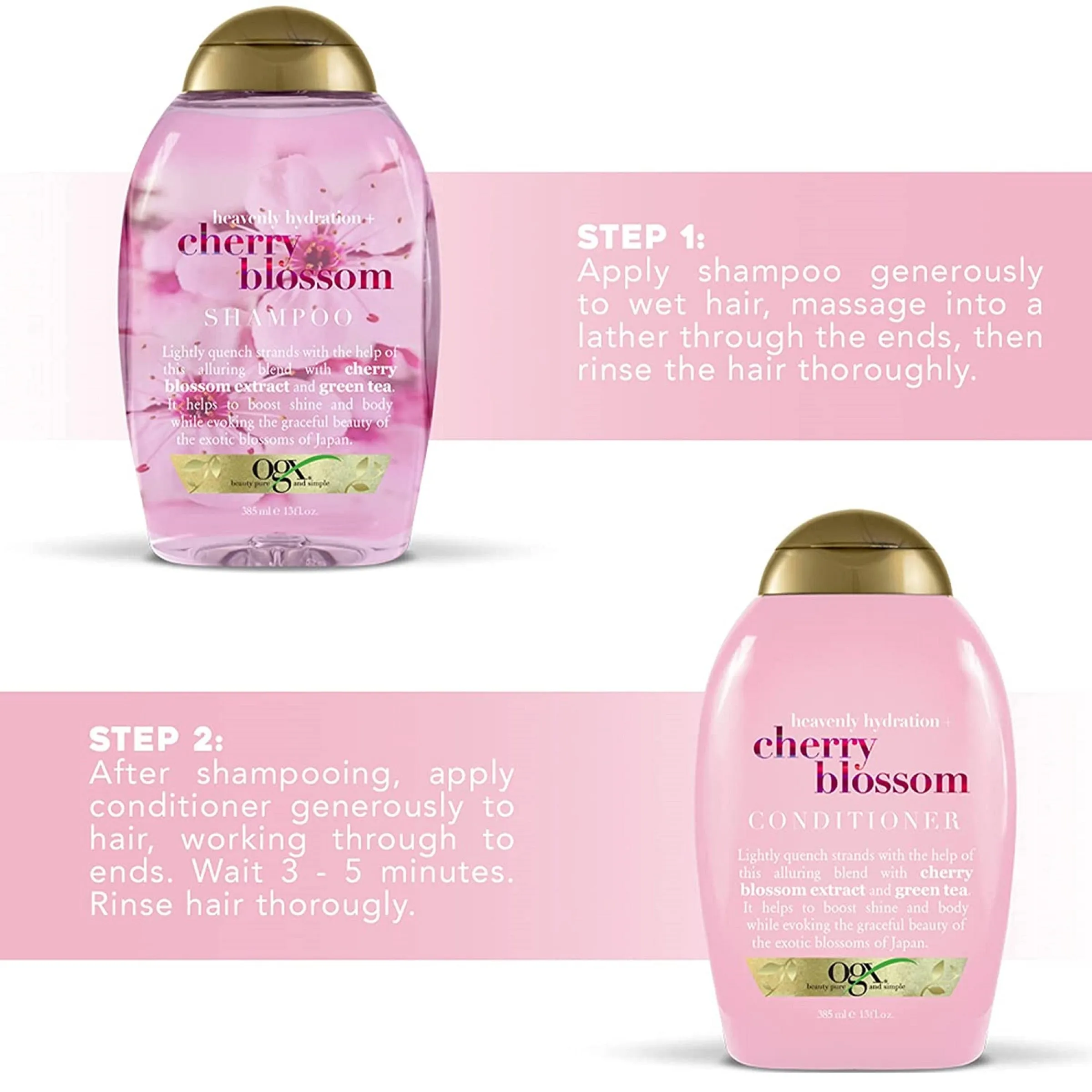 OGX Heavenly Hydration   Shine Cherry Blossom Conditioner For Thin & Fine Hair 385mL