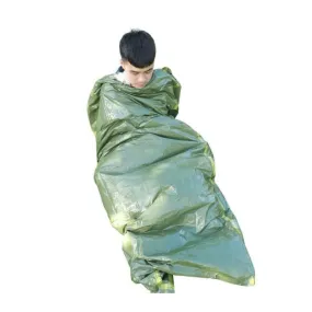 Outdoor Pe Sleeping Bag Disaster Relief & Cold Prevention Heat Insulation & Warmth Emergency Sleeping Bag(Green)