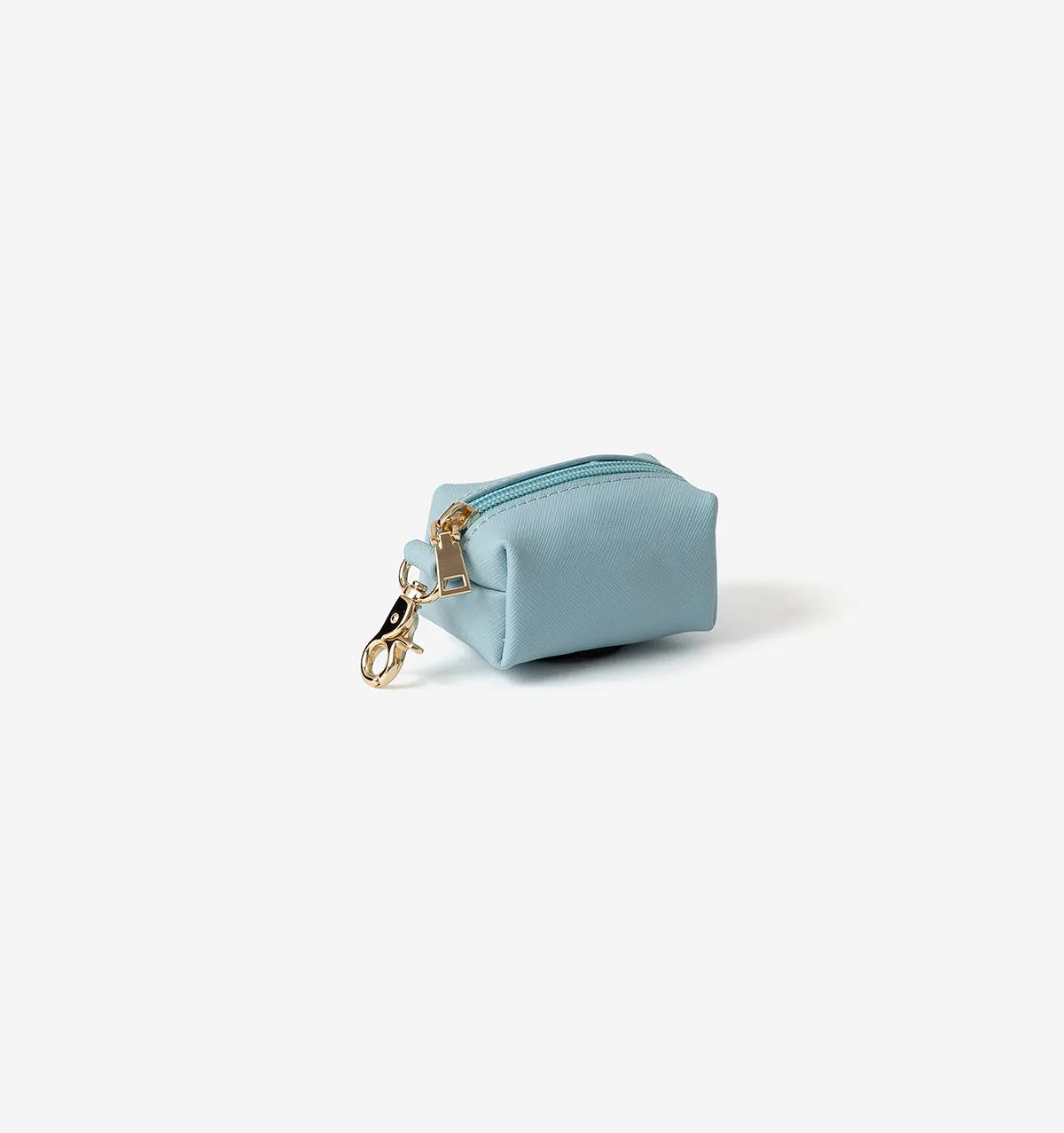 Pale Blue Leather Poop Bags