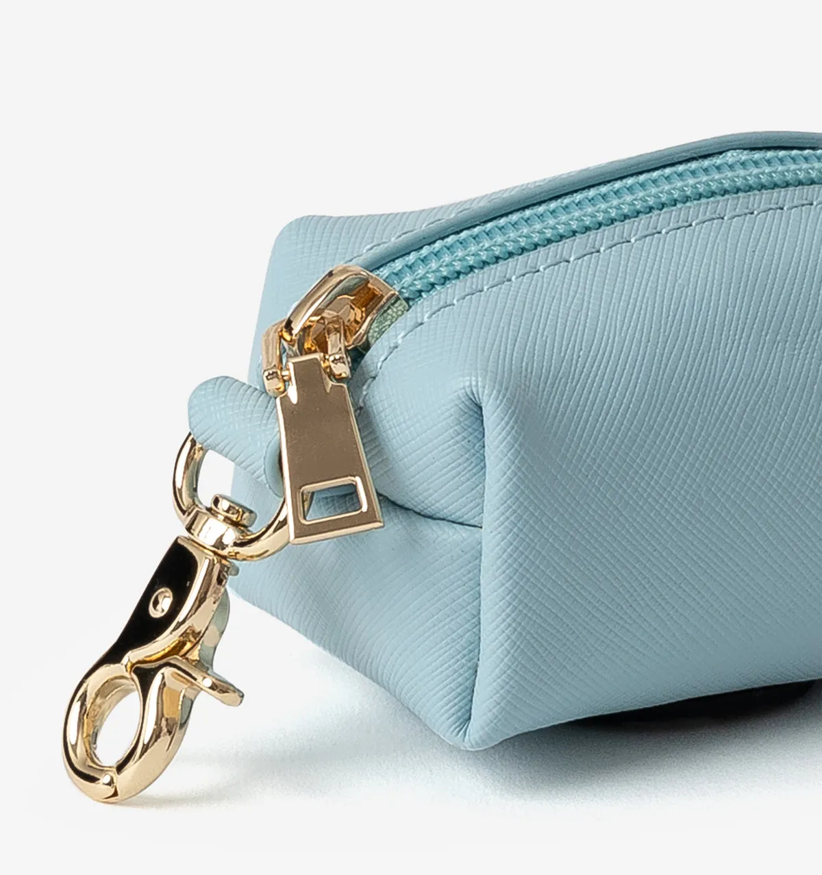 Pale Blue Leather Poop Bags