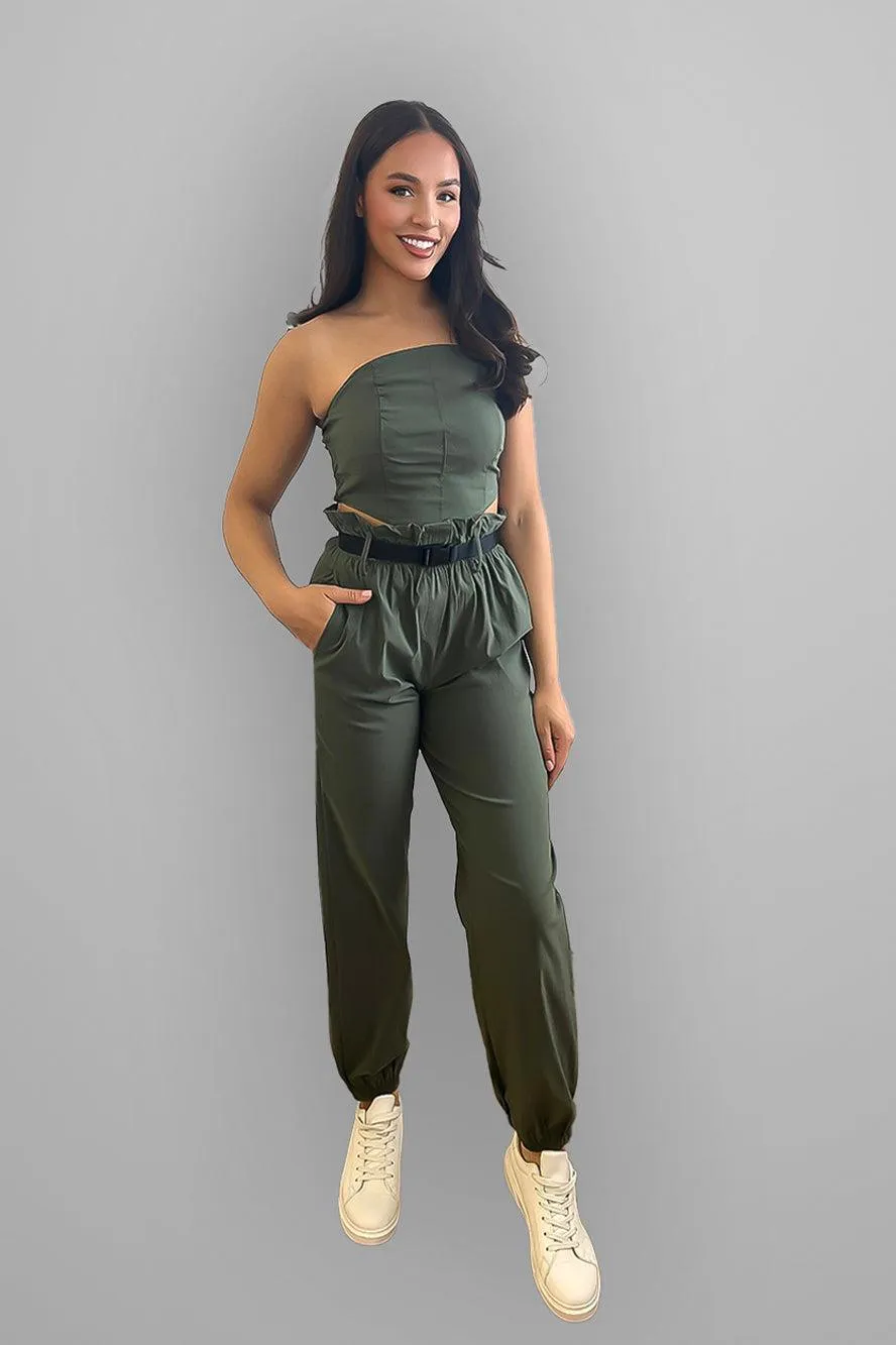 Paper Bag Waist Trousers & Bustier Set