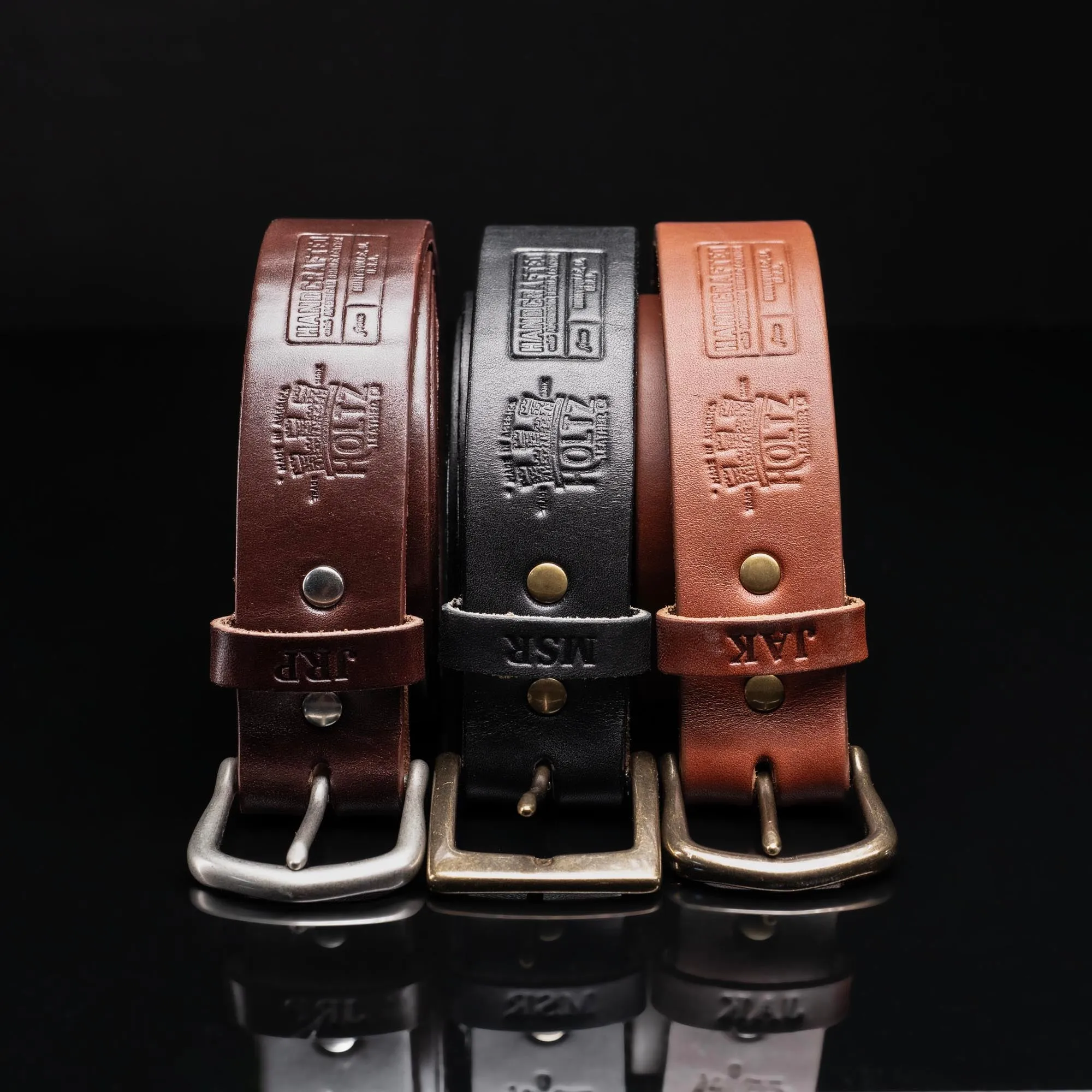 Personalized Bridle Leather Men's Casual Belt – Rounded Nickel or Brass Buckle