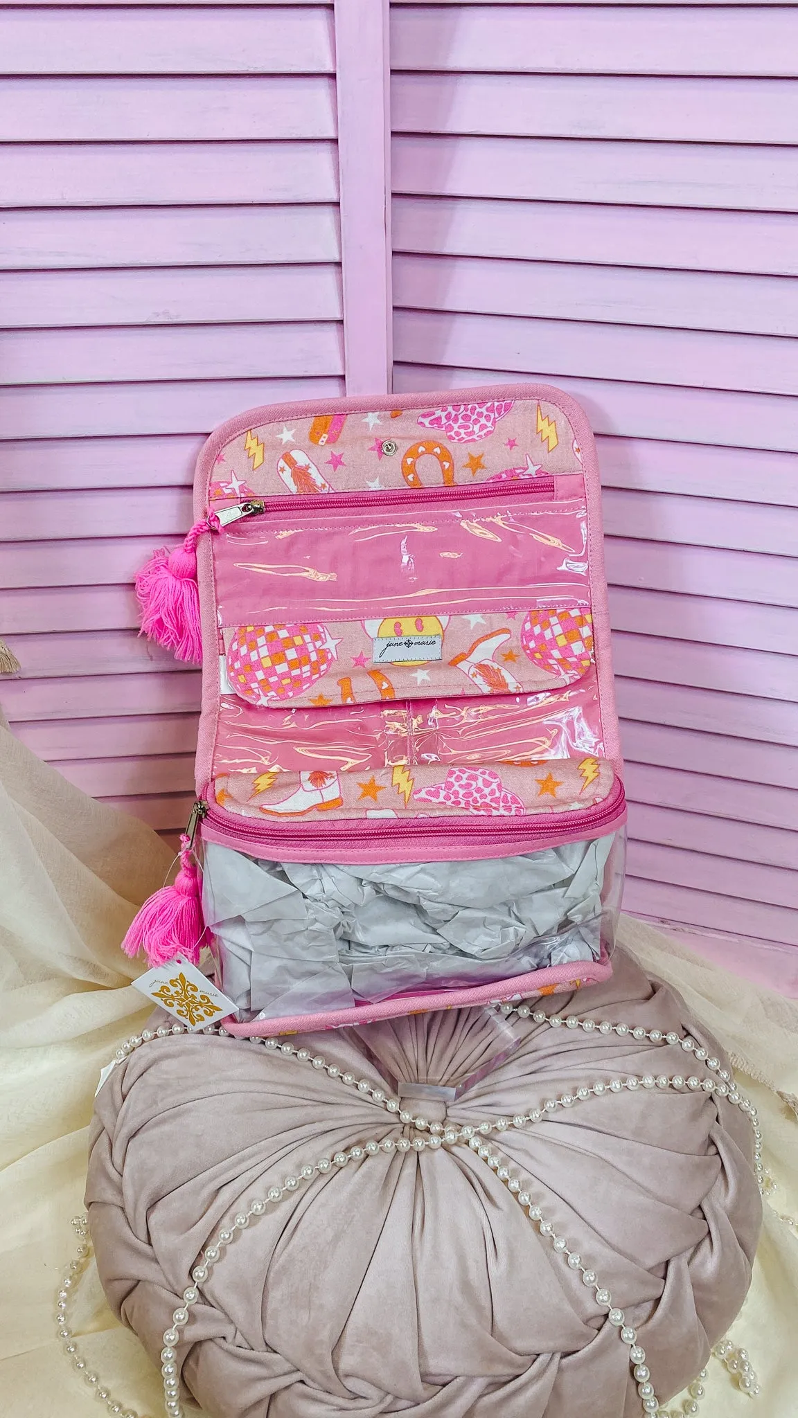 Pink Disco Cowgirl Travel Organizer