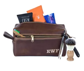 Premium Leather Travel Toiletry Kit