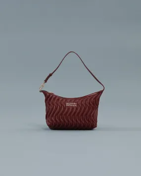 Quilted Shoulder Bag in Maroon