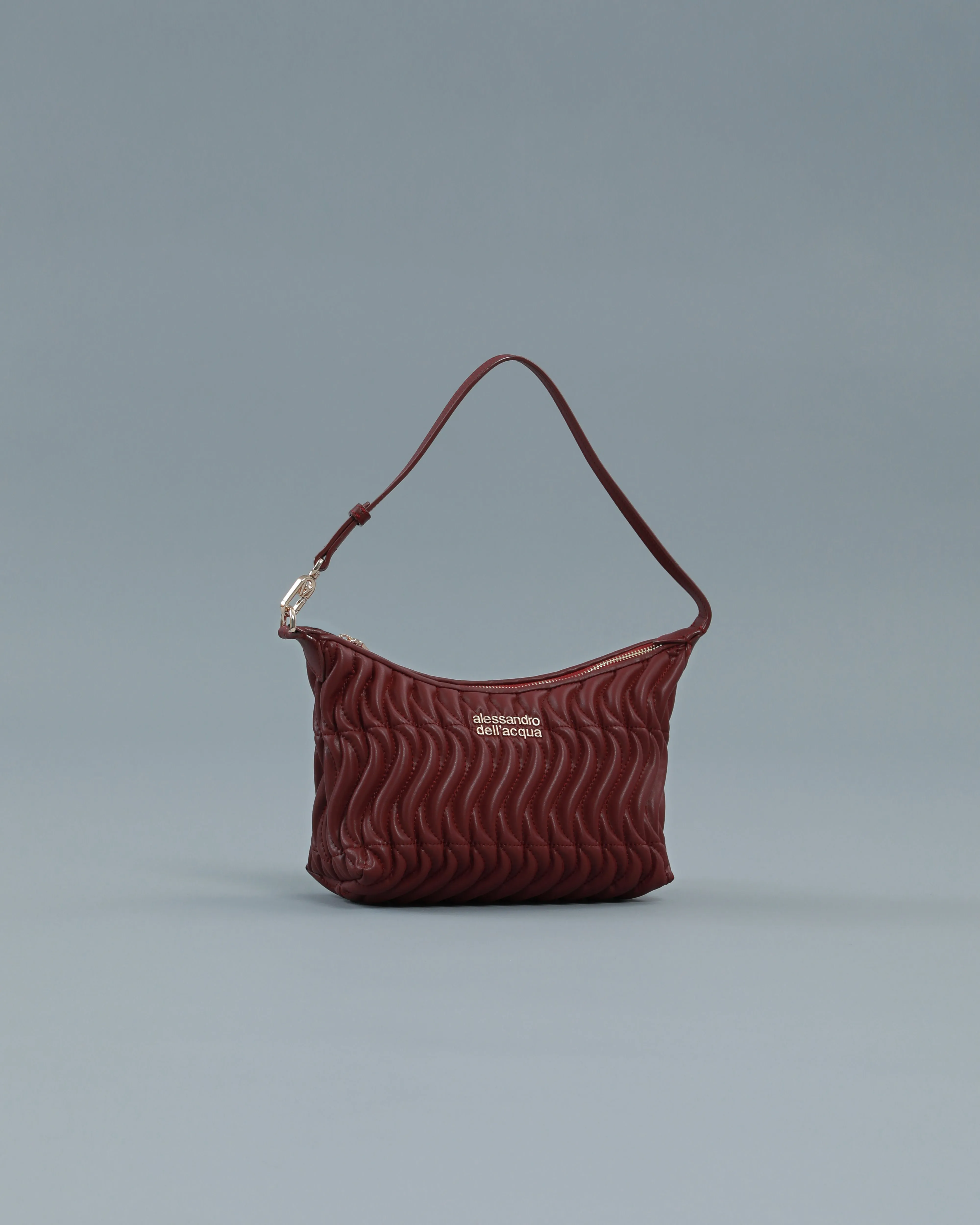 Quilted Shoulder Bag in Maroon