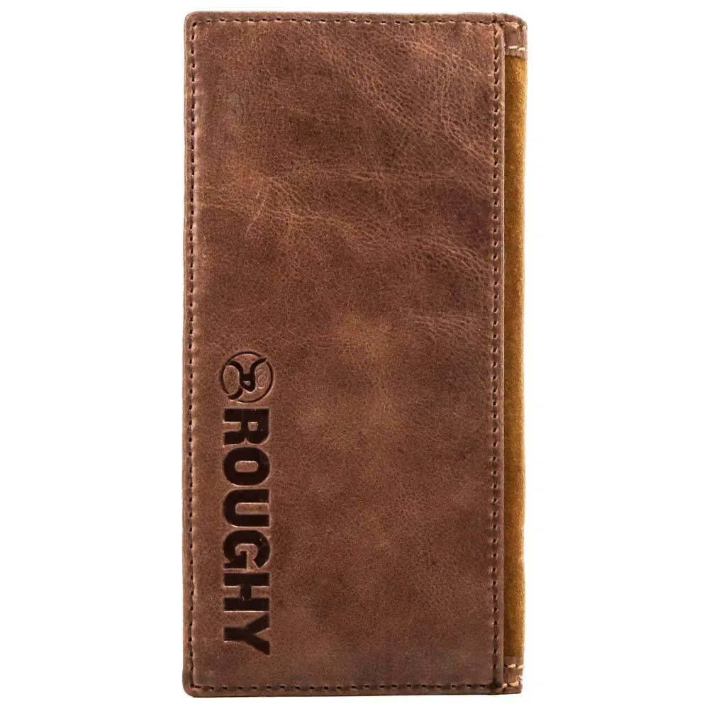 "ROUGHY CLASSIC" ROUGHOUT BROWN LEATHER RODEO WALLET