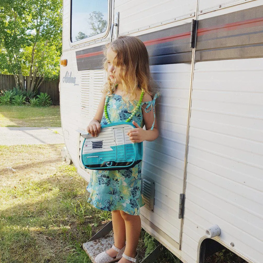 "Wings" Camper Van Toiletry Bag, Light Blue