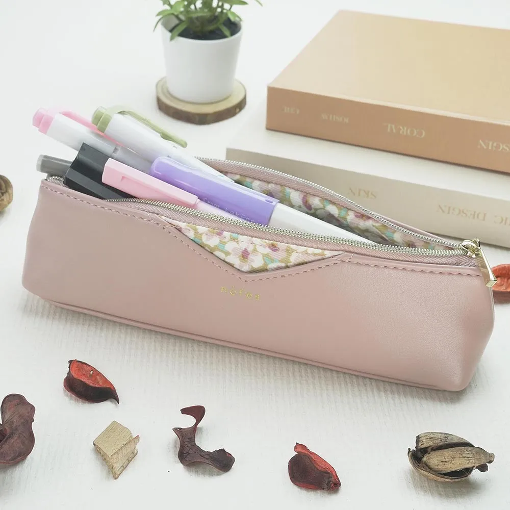 Raymay Nofes Mini Pocket Geometric Pen Case Black/Fig Coral Pink Pencil Case Multifunctional Storage Cosmetic Bag Storage Bag Printed Floral Japanese Stationery Office Study