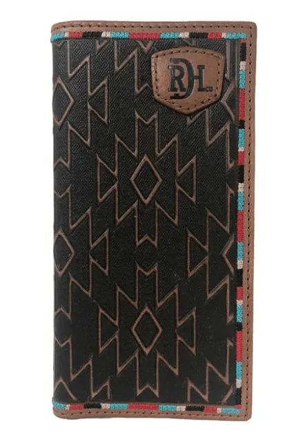 Red Dirt Hat Co. Brown Tooled Aztec Leather Rodeo Wallet 23111876W11