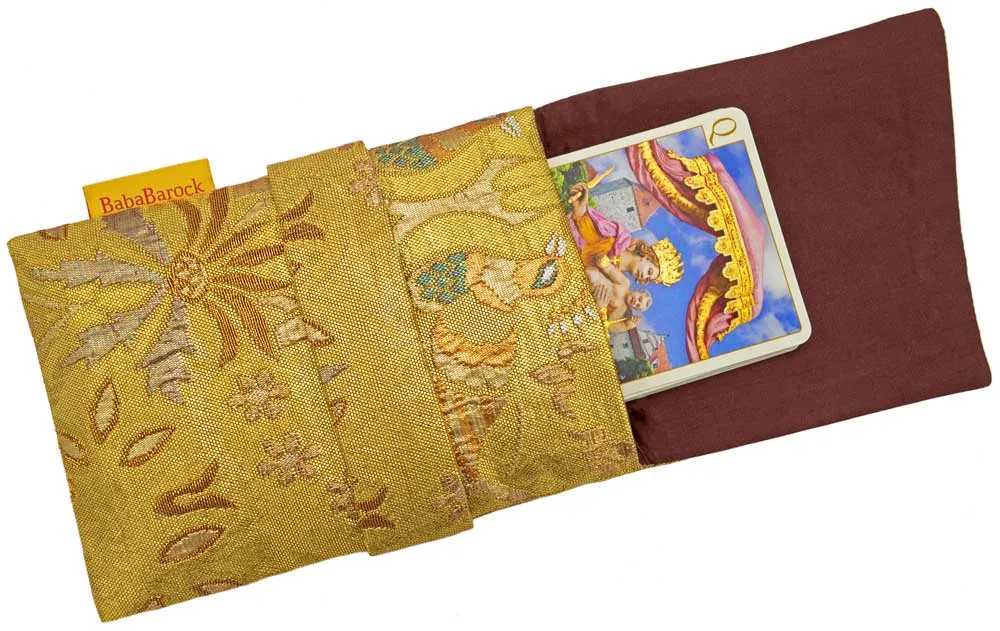 Rich Golds - Japanese vintage silk foldover pouch