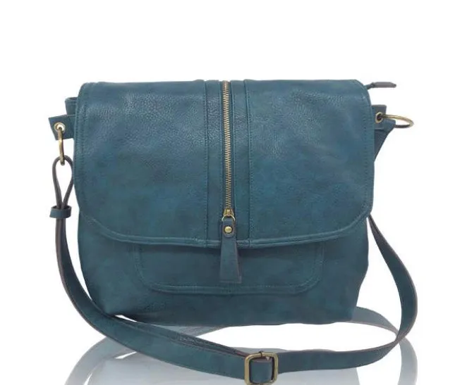 Rita Messenger Bag - mustard / navy / teal / black