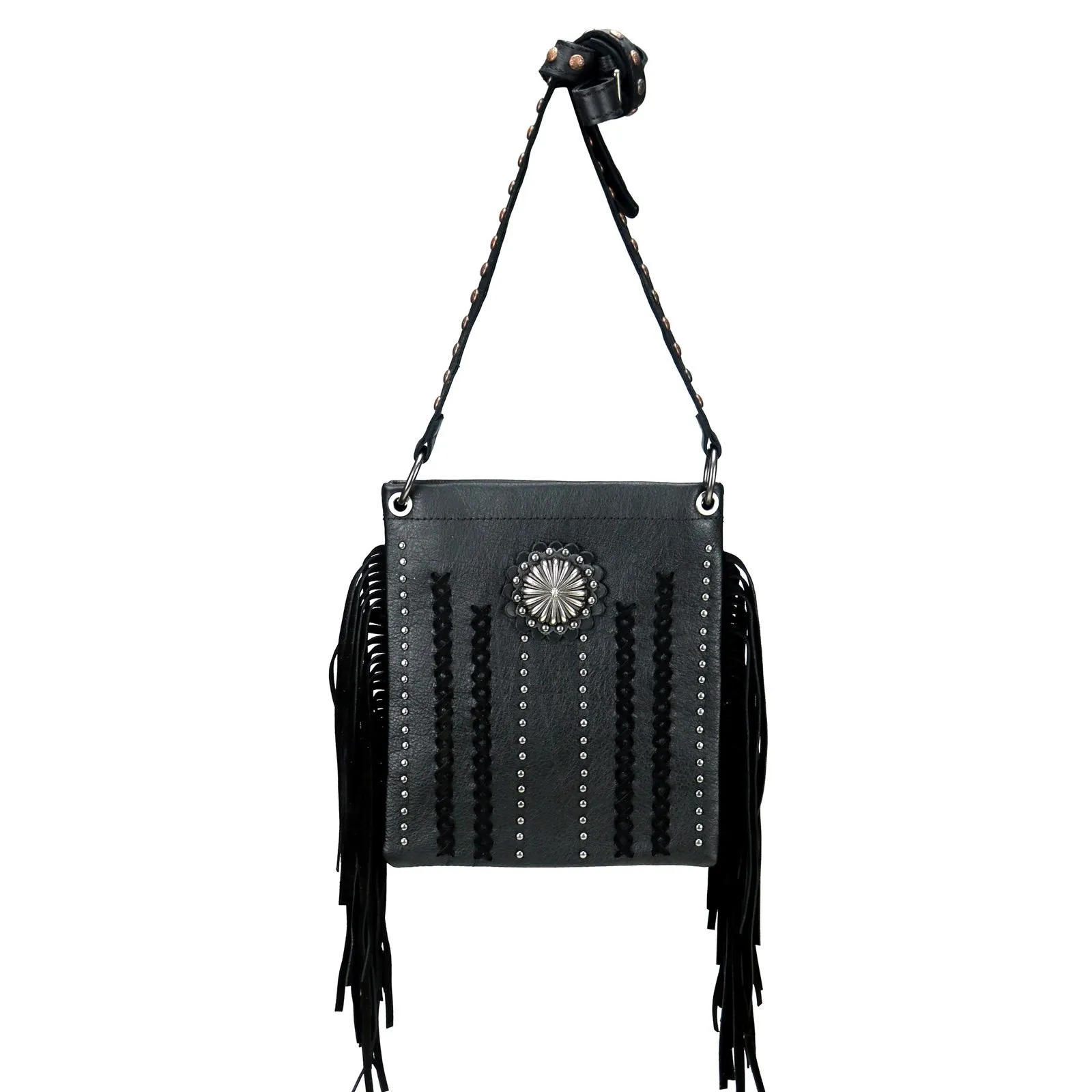 RLC-L131 Montana West Real Leather Fringe Shoulder/Crossbody Bag