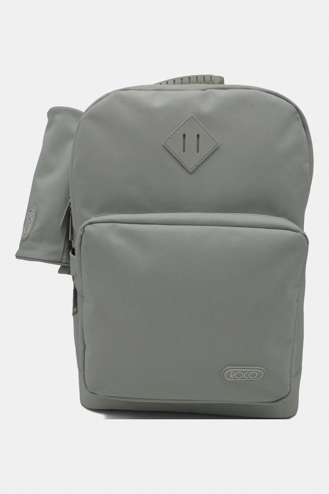 Roco Grey Plain Backpack With Pencil Case (17 Inch)