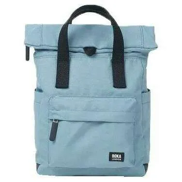 Roka Canfield B Small Black Label Recycled Canvas Backpack - London Fog Blue