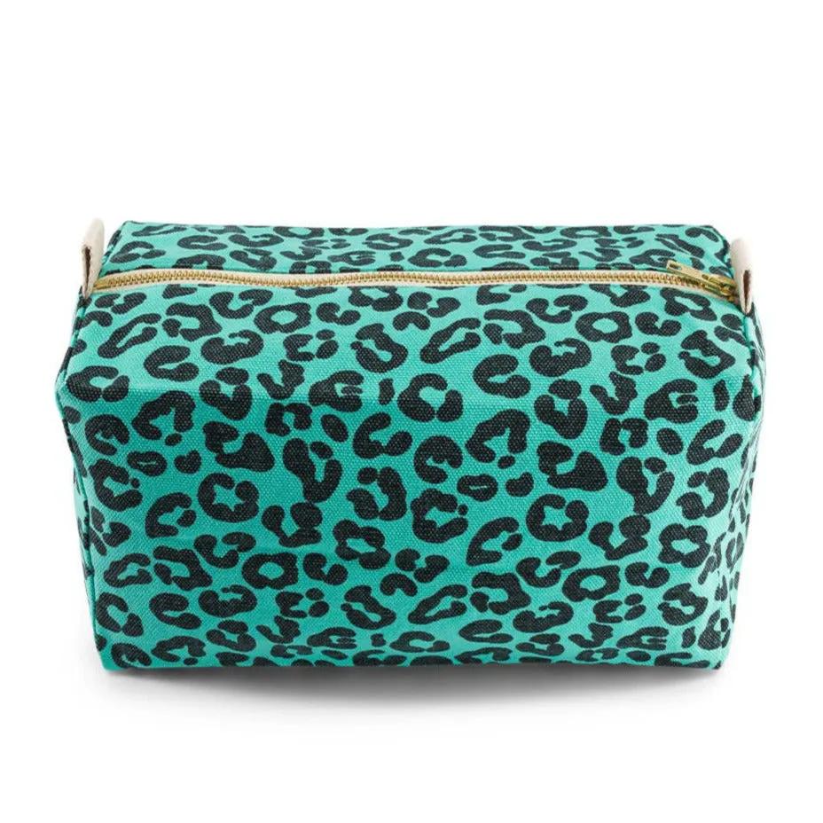 Rose in April Vic Toiletry Bag Leopard Turquoise