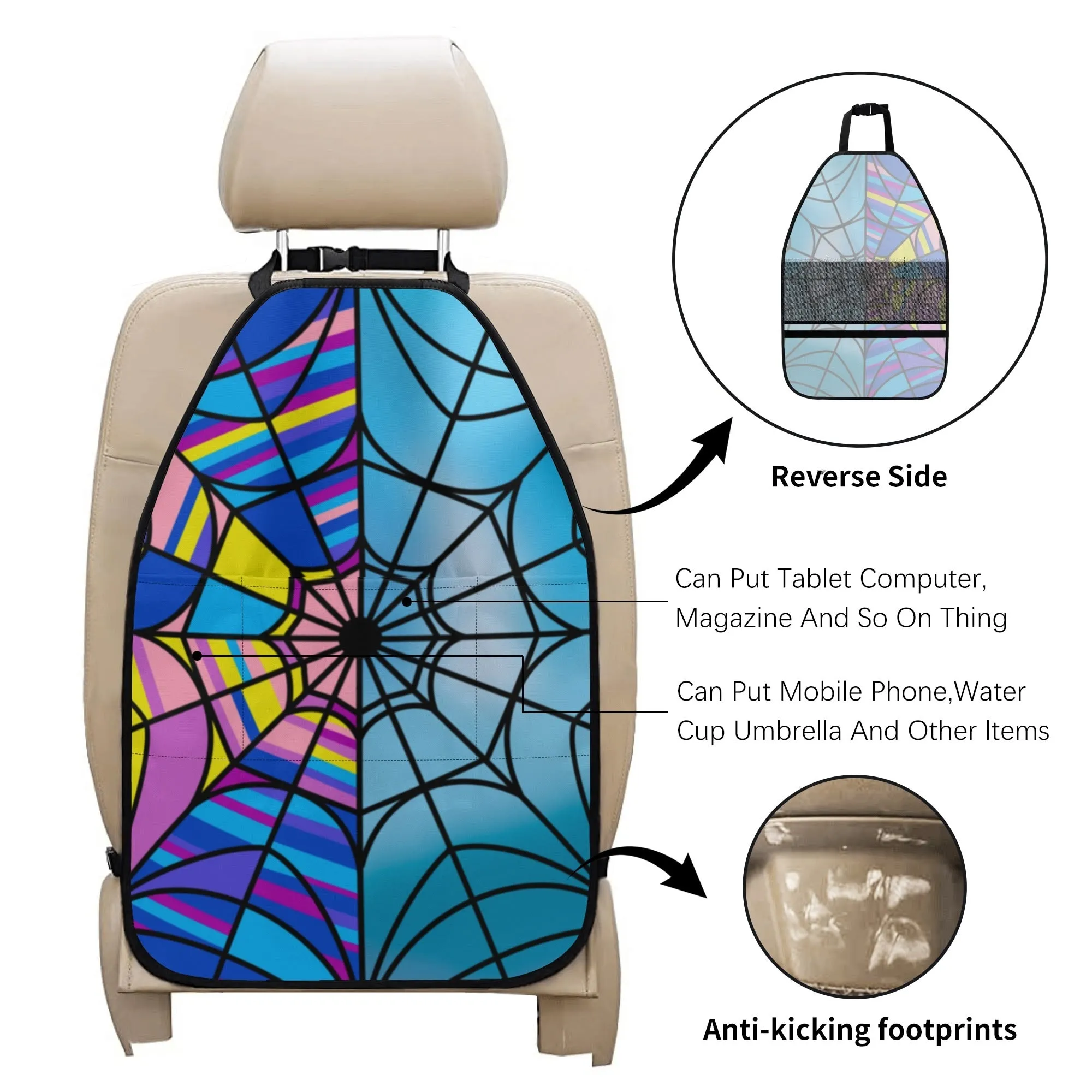 Sained Glass Car Seat Cover Wednesday Car Back Seat Organizer Protector