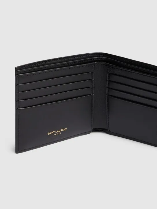 Saint Laurent   Croc embossed leather billfold wallet 