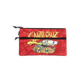 Santa Cruz Bone Slasher Pencil Case - Red Tie Dye