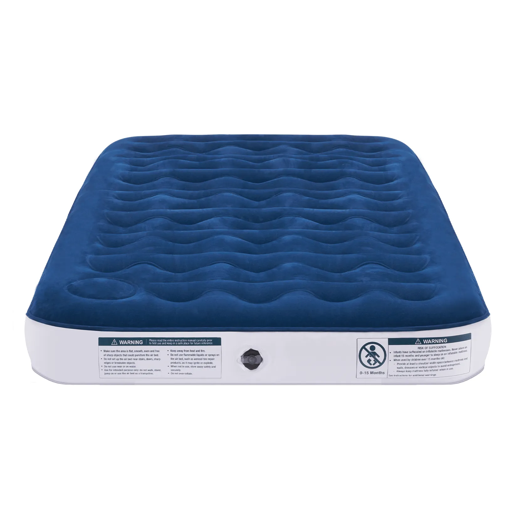 Single Camping Air Bed – Navy/White