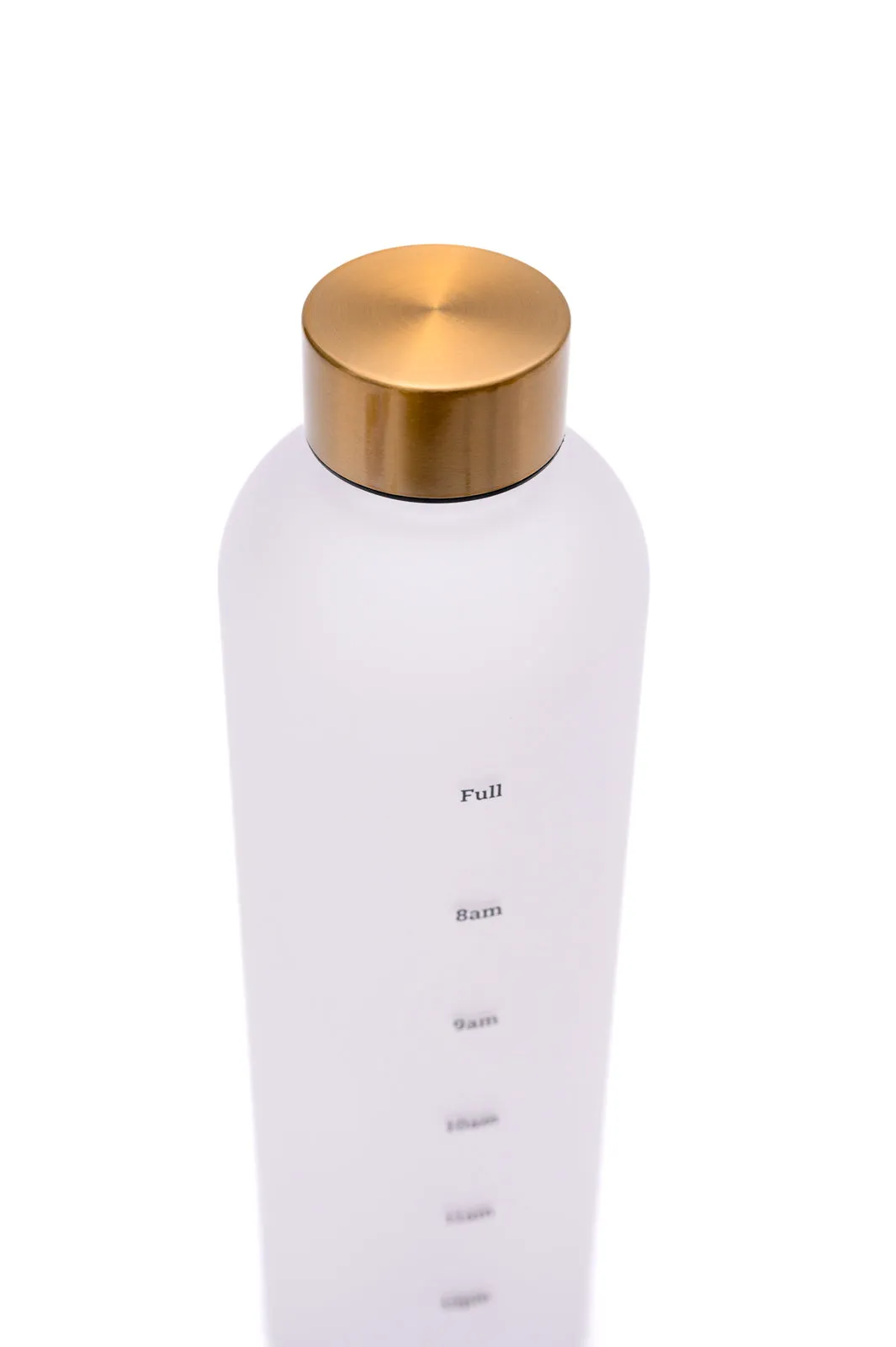 Sippin' Pretty 32 oz Translucent Water Bottle in White & Gold