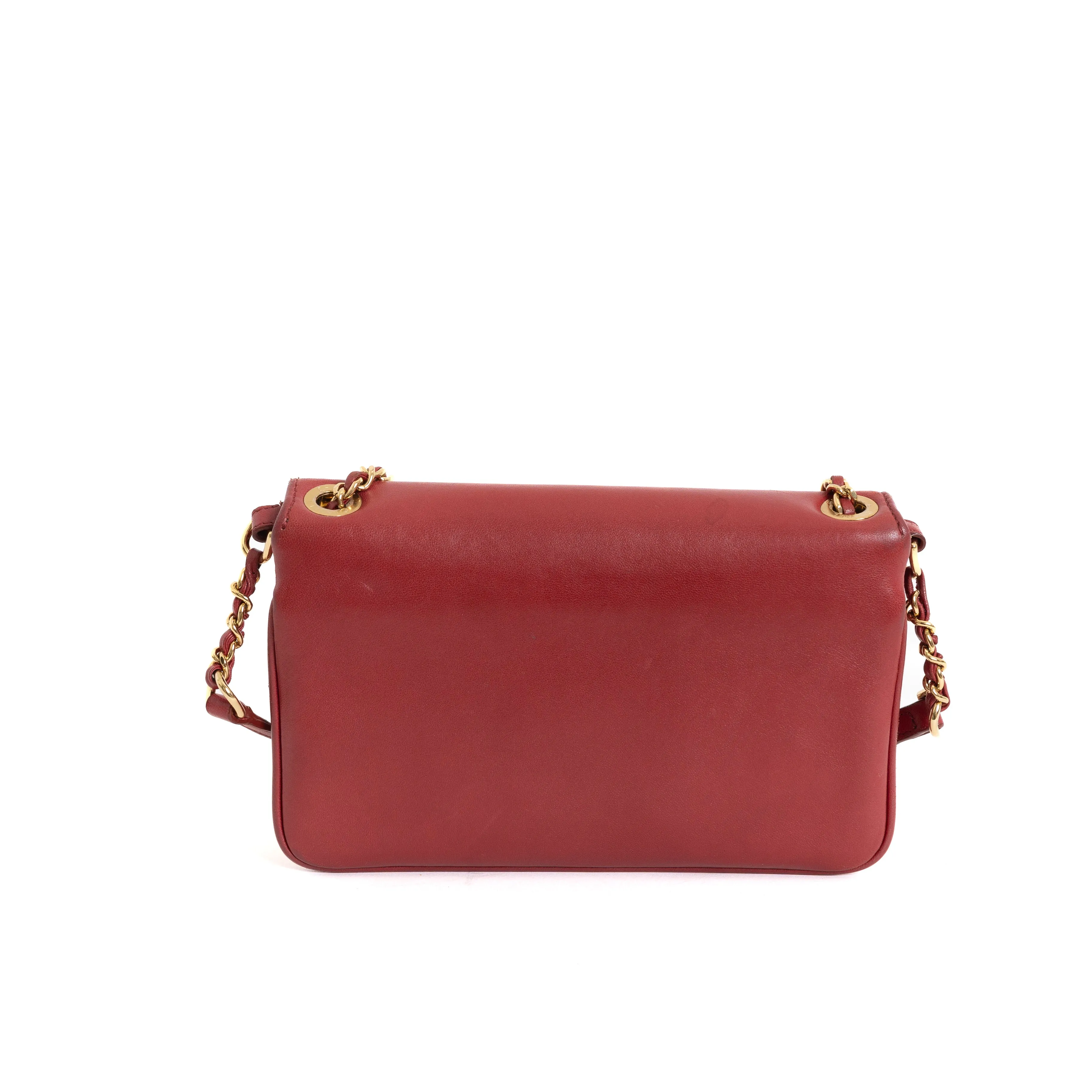 Small Quilted Lambskin Unchained Crossbody, Red 8190