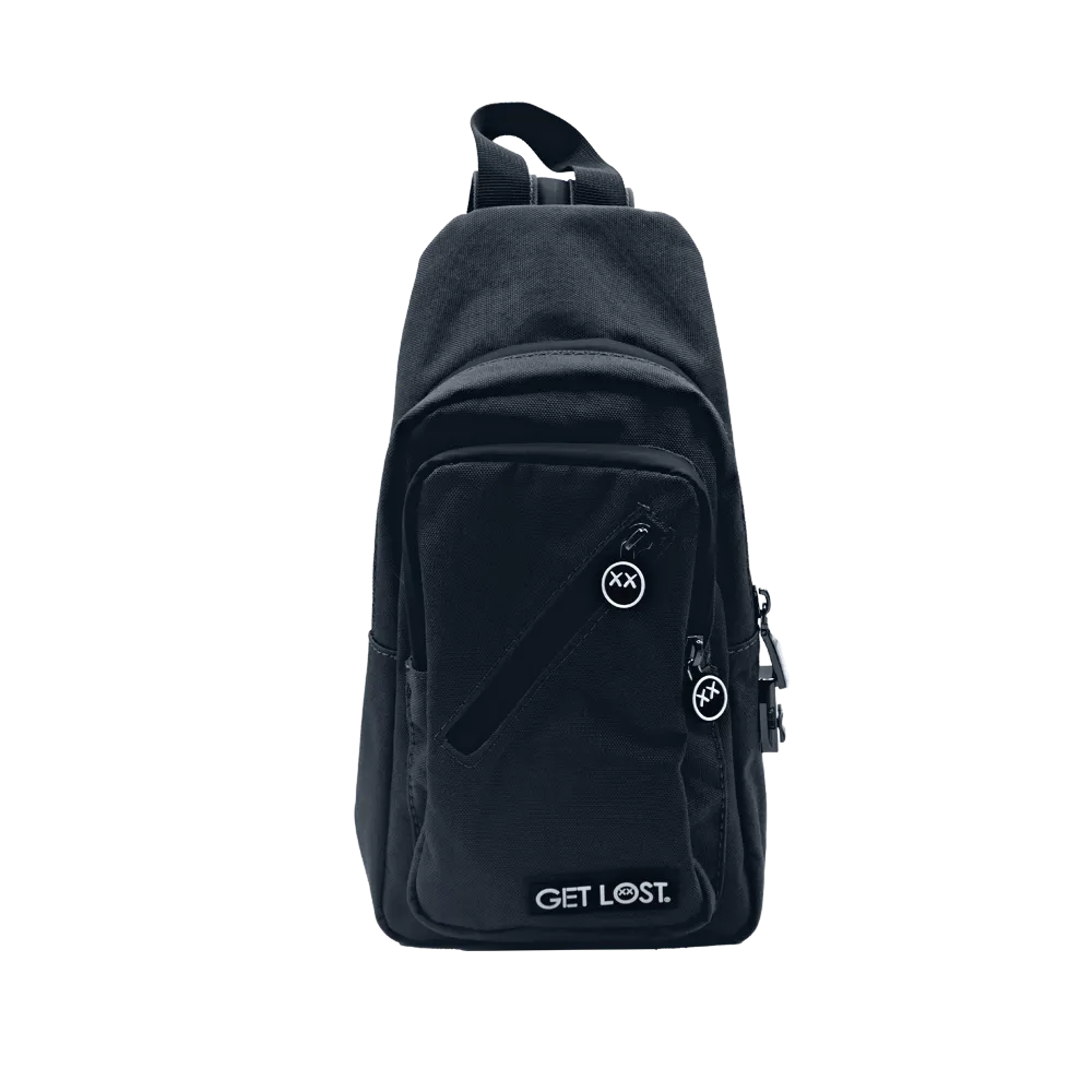 Smell-Proof Premium Convertible Shoulder Bag/Backpack by GET LOST (BLACK)