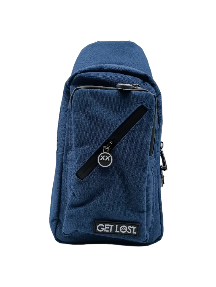 Smell-Proof Premium Convertible Shoulder Bag/Backpack by GET LOST (BLUE)