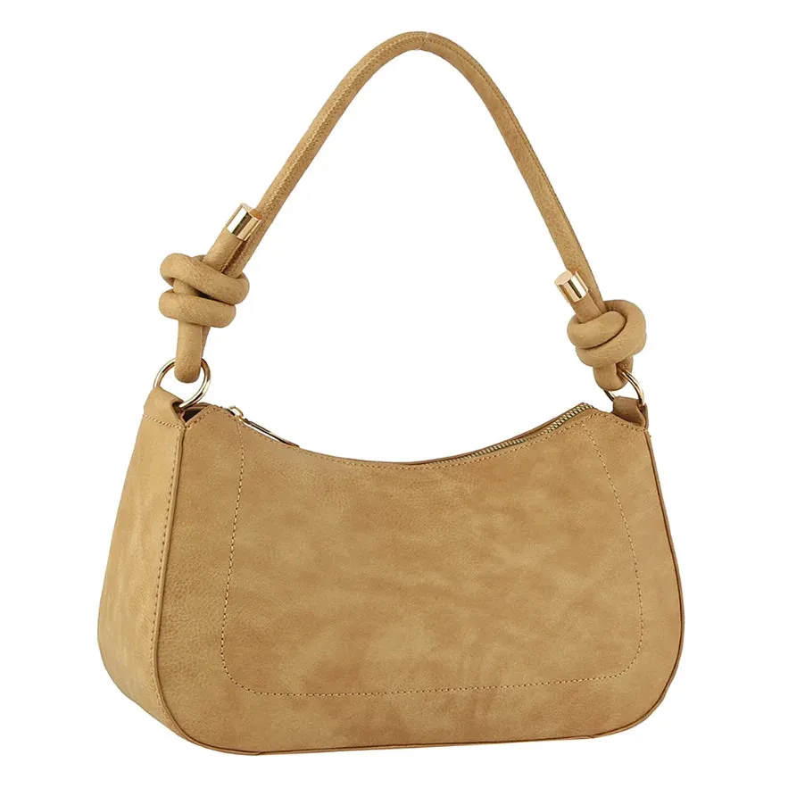 Smooth Knot Zipper Shoulder Bag