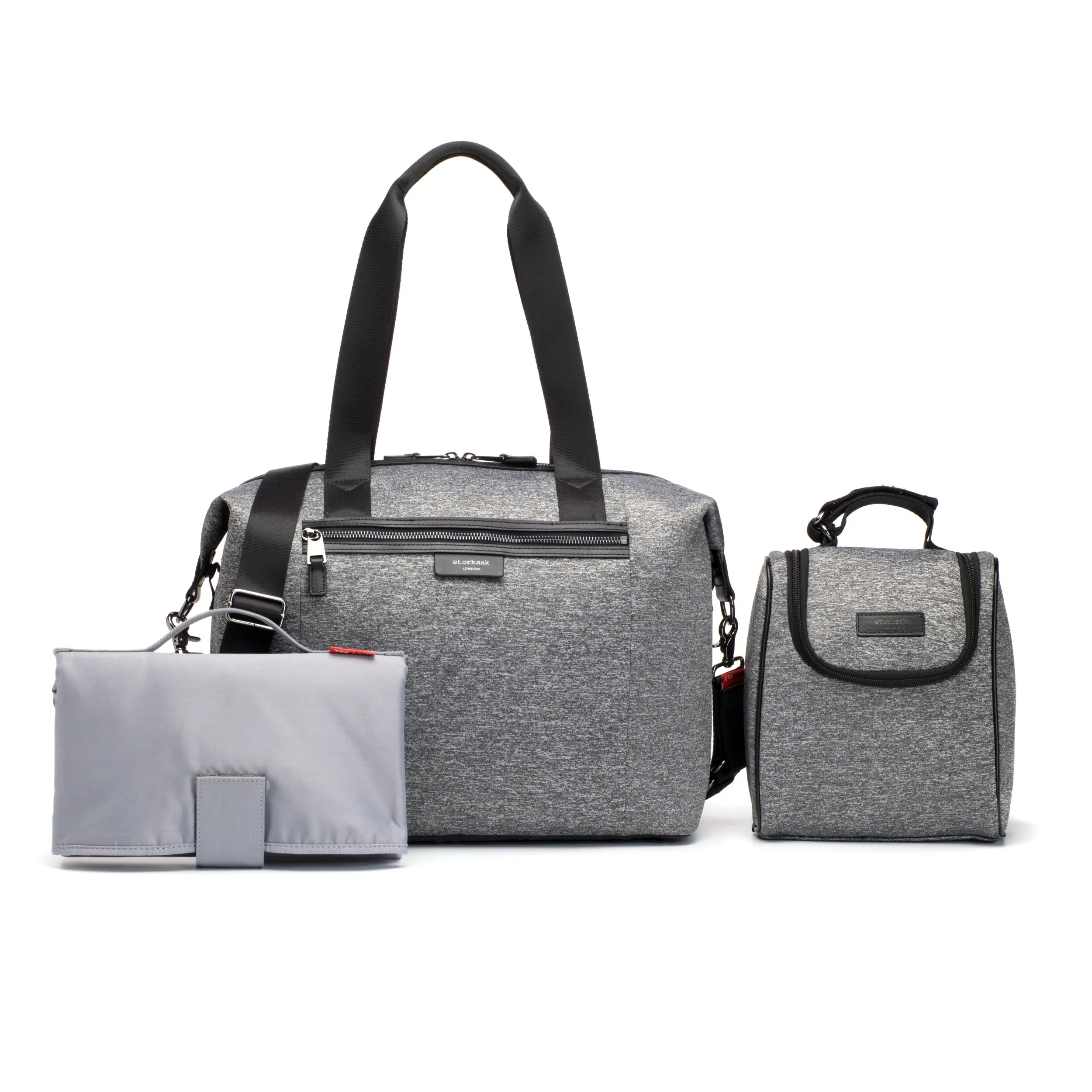 Stevie Luxe Nappy Bag - Grey Scuba