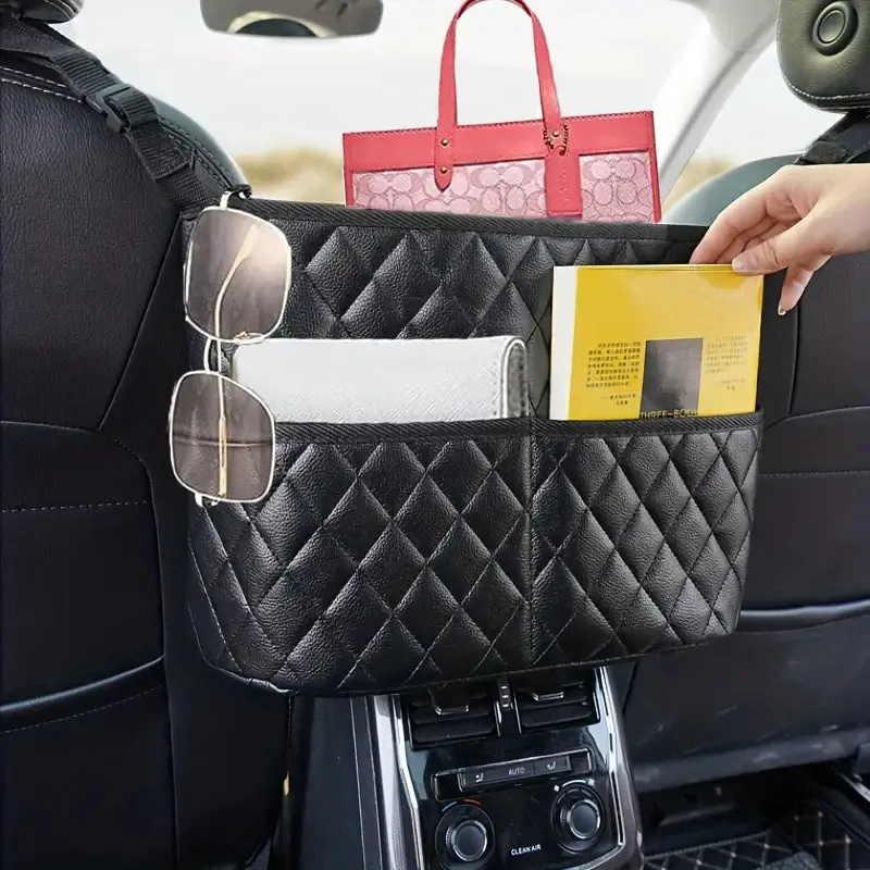 Stylish PU Leather Handbag Car-Mounted Storage Bag