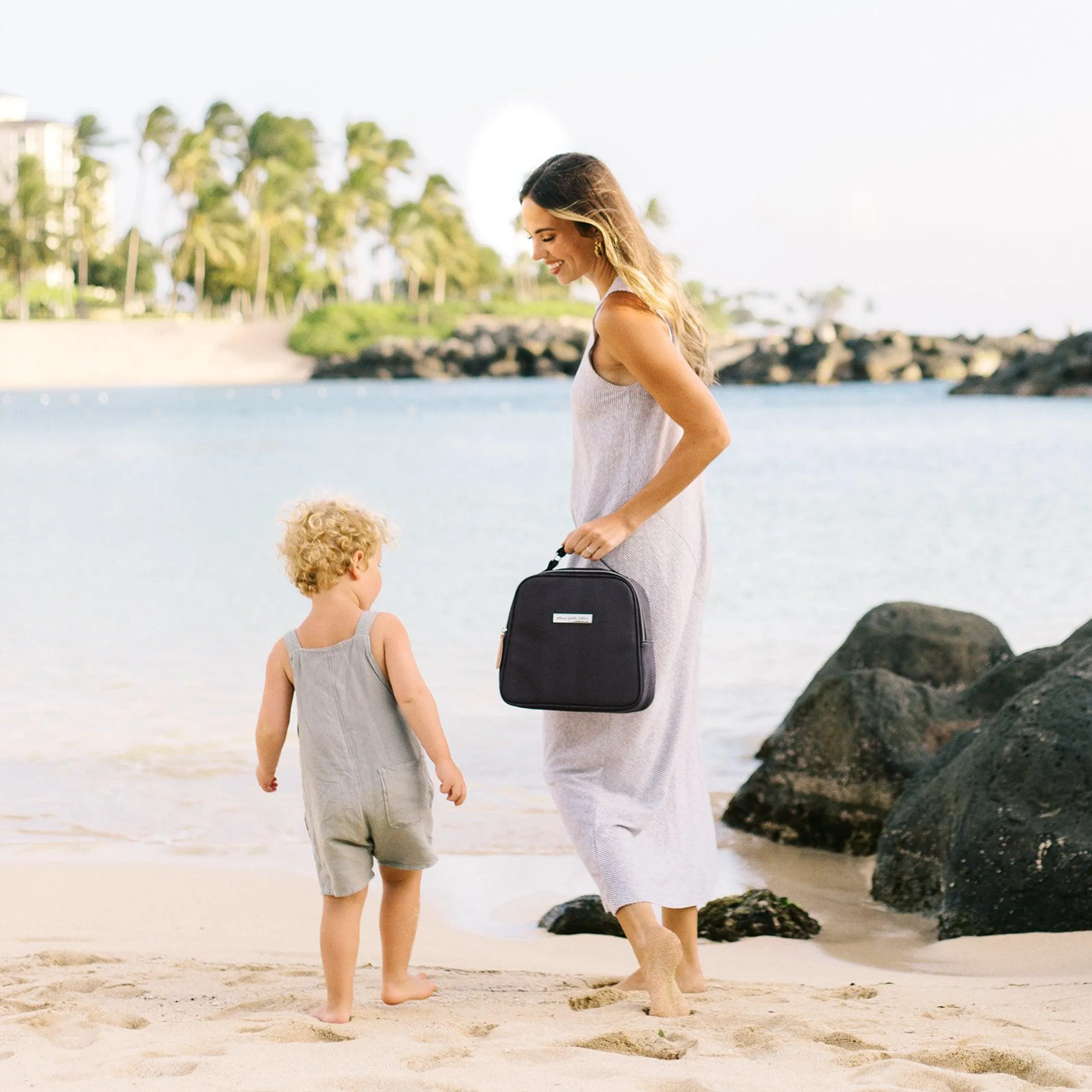 Tandem Bottle & Lunch Tote in Carbon Cable Stitch