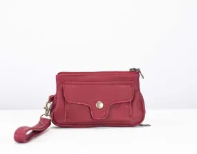 Thalia wallet - Deep red leather