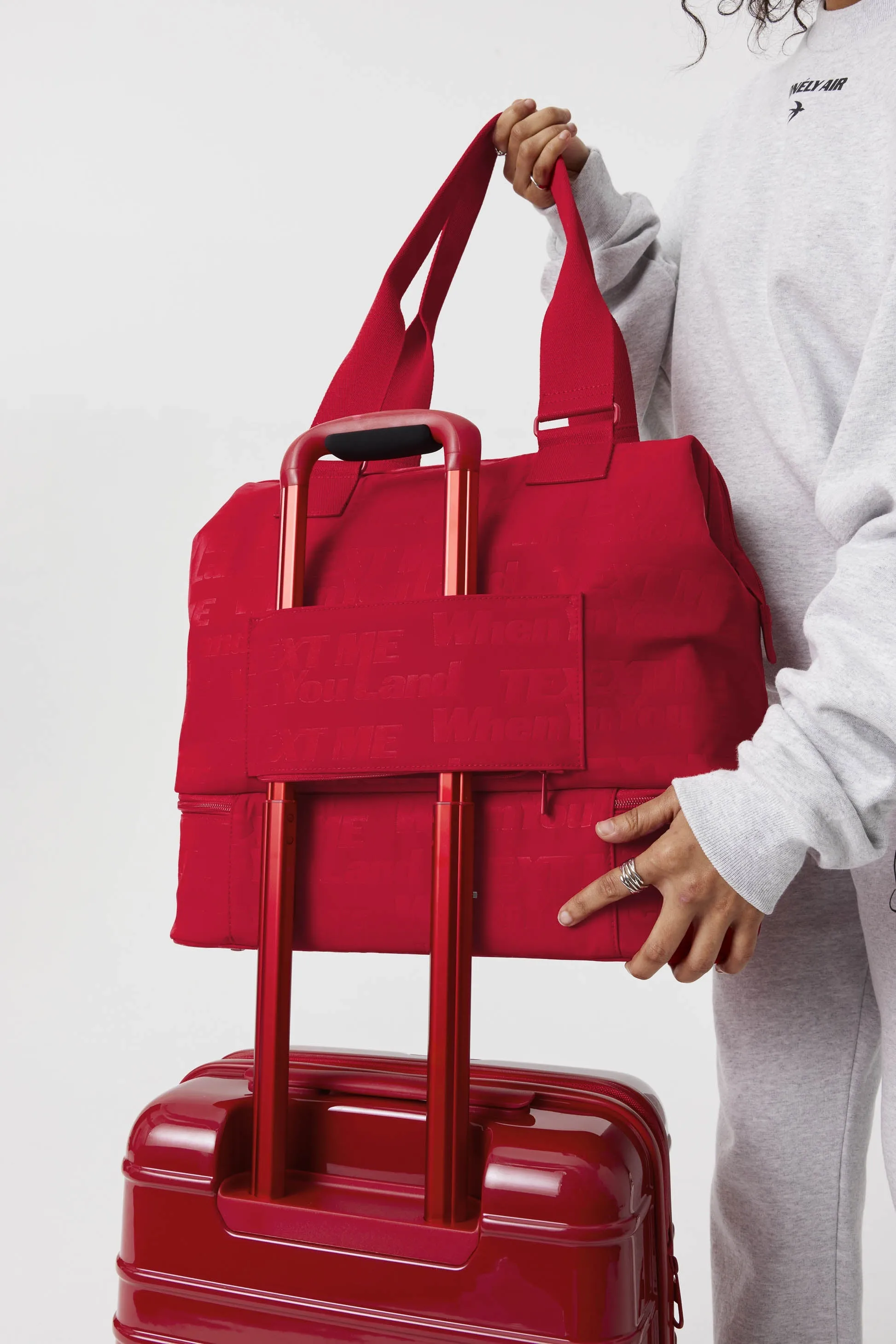 The Mini Weekender in Text Me Red