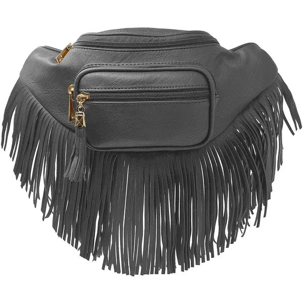 Thunder Chick Fitness Fashion Fringe Tassel Fanny Pack Waist Bag