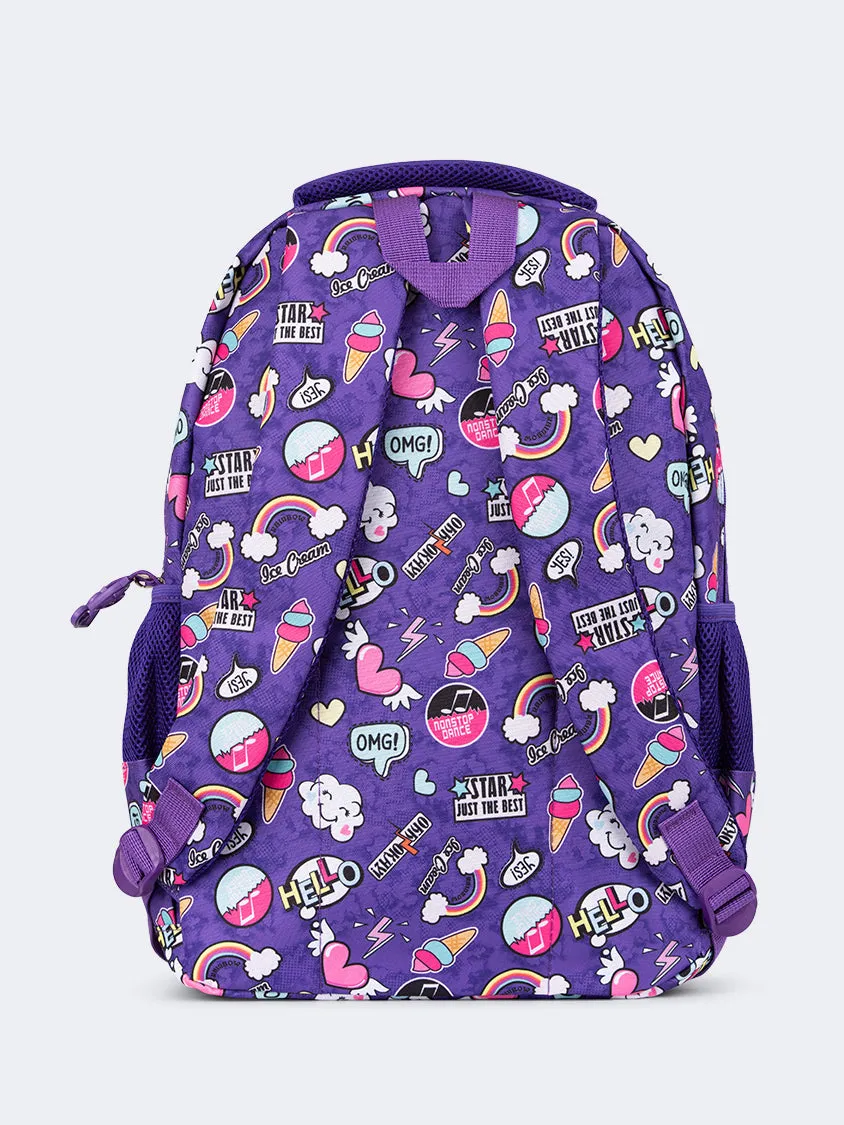 Topten Accessories The Ultimate Sky And Stars School Backpack Unisex Back To School Bag Purple