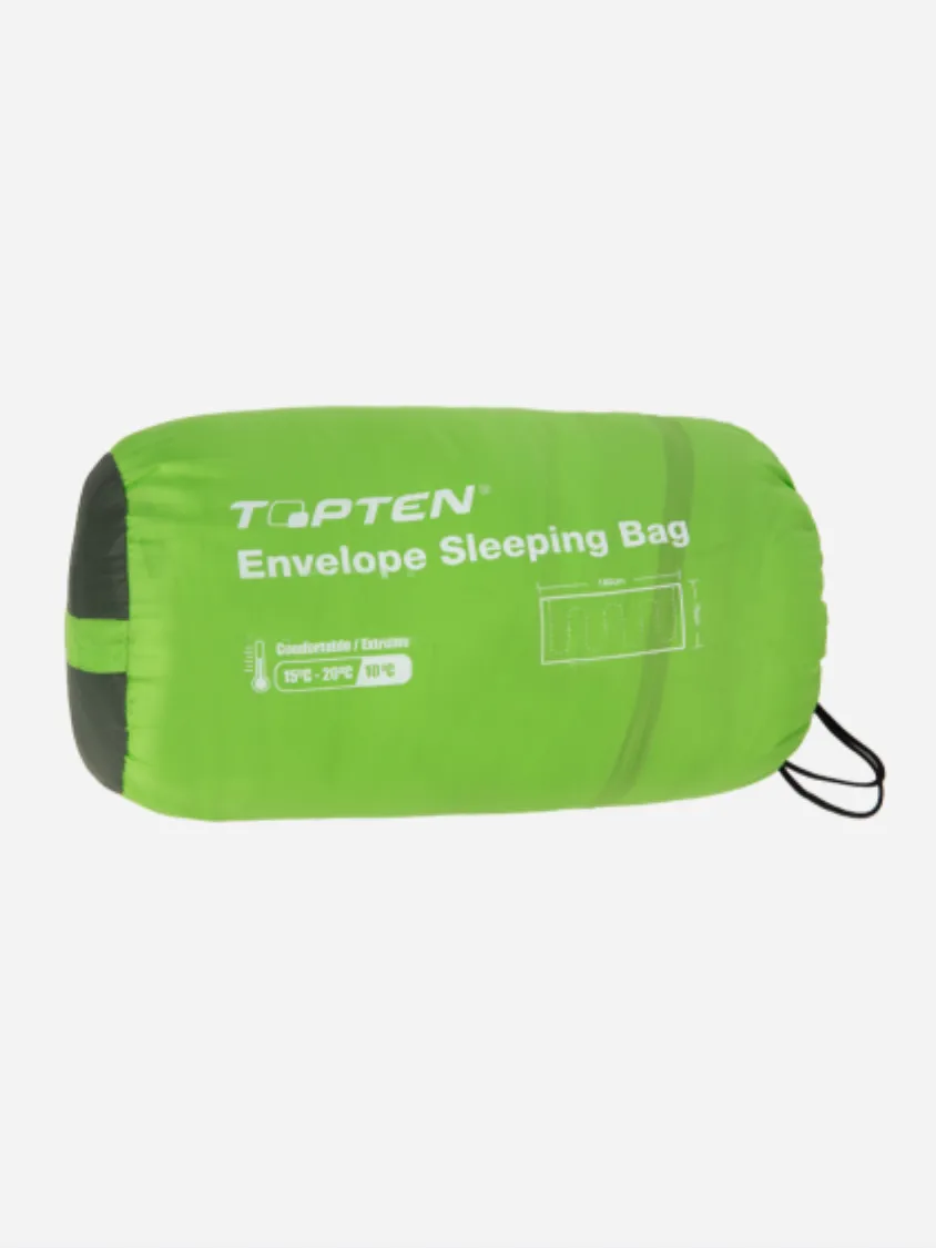 Topten Camping Rd-Sb01B Camping Sleeping Bag Dark Green/Lime