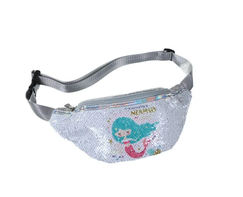 Unicorn Sequins Girls Belt Waist Pack Fanny Girls Belt Mermaid Sport Bag Cartoon For Girl