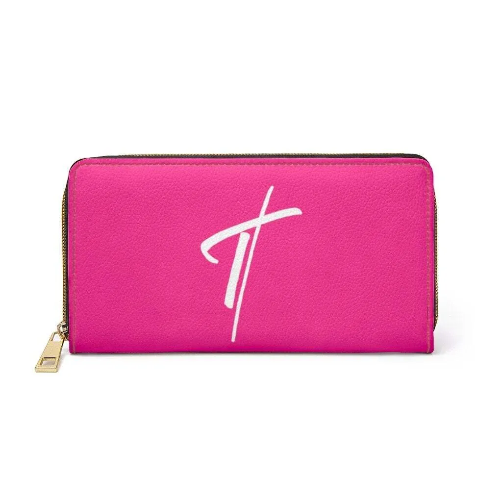 Uniquely You Womens Wallet - Zip Purse / Pink & White Cross