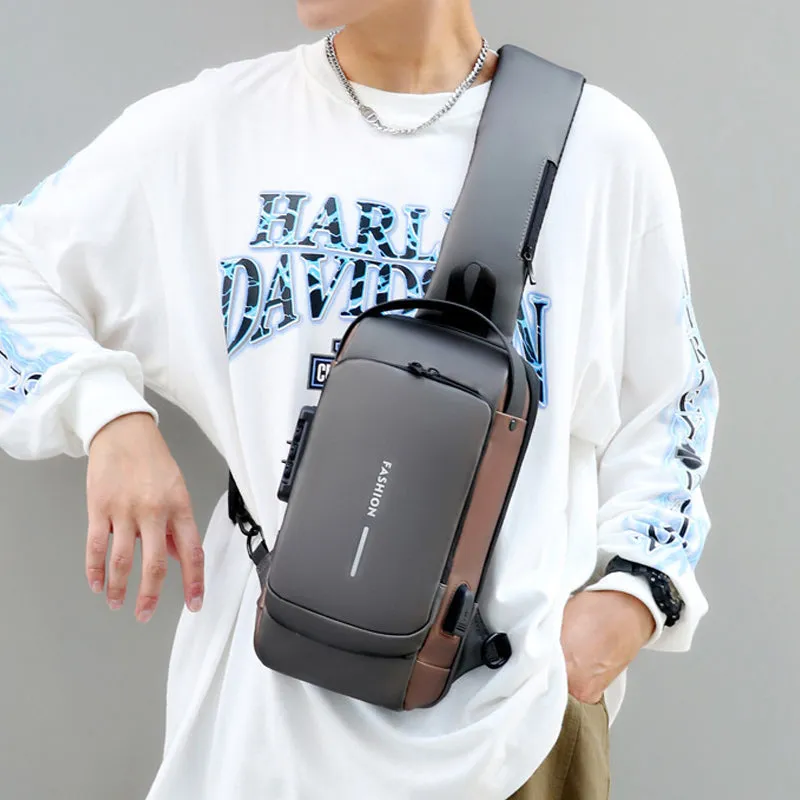 USB rechargeable anti-theft sling shoulder bag